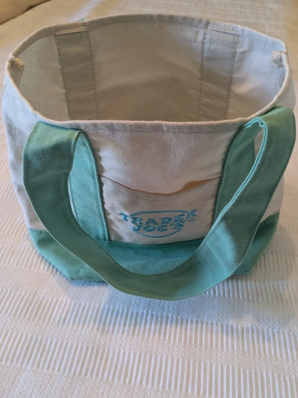 Trader Joe’s Mint Green Mini Canvas Tote Bag – Like New